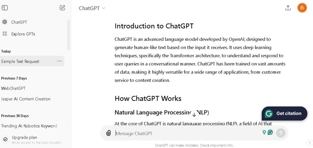 chatgpt ai sample