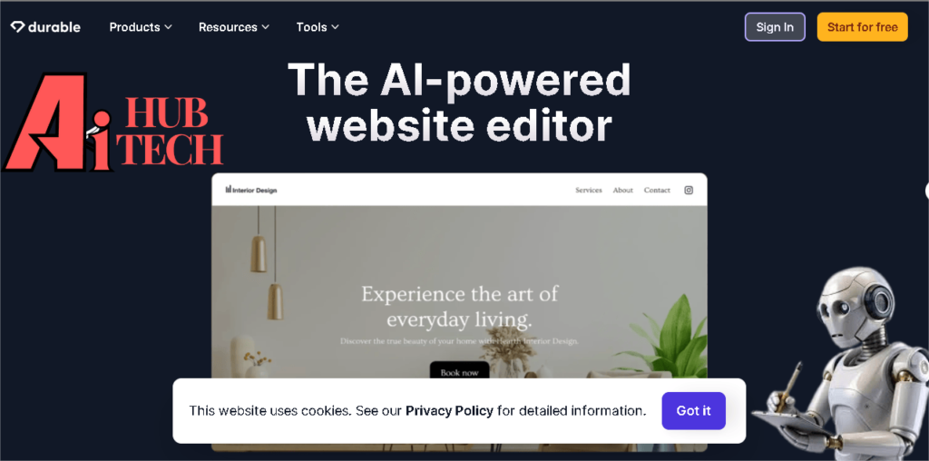 Durable ai homepage